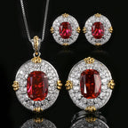 Elegant Round Shape Gold Plated CZ Copper Necklace Combo Set Wholesale