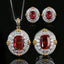Elegant Round Shape Gold Plated CZ Copper Necklace Combo Set Wholesale