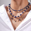 Pearl Star Blue Beads Charm Necklace Pendant Chain For Women Bulk