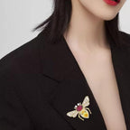 Multi Color Bee Gold Plated Rhinestone Brooch For Women Bulk