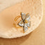 Flower Gold Silver Stainless Steel Anti Tarnish Adjustable Ring Bulk