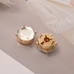 Round CZ 8K Gold White Anti Tarnish Single Shirt Button Cover Bulk