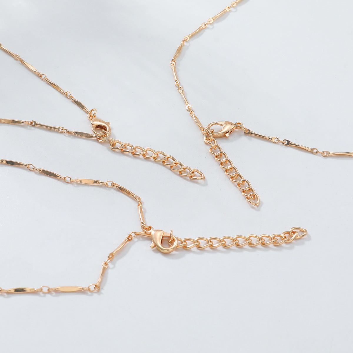Multi Gemstone Pearl Gold Multiple Charm Necklace Chain Pack Of 3 Bulk