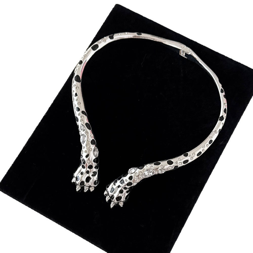 Designer Two-Tone Snake Collar Gold Silver Enamel Necklace Wholesale