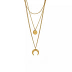 Moon Gold Stainless Steel Anti Tarnish Layer Necklace Charm Chain Bulk