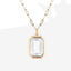 Multi Color Emerald Cut Gold Plated Crystal Copper Pendant Chain Bulk