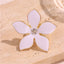 Flower Enamel White 18K Gold Plated Anti Tarnish Free Size Ring Bulk
