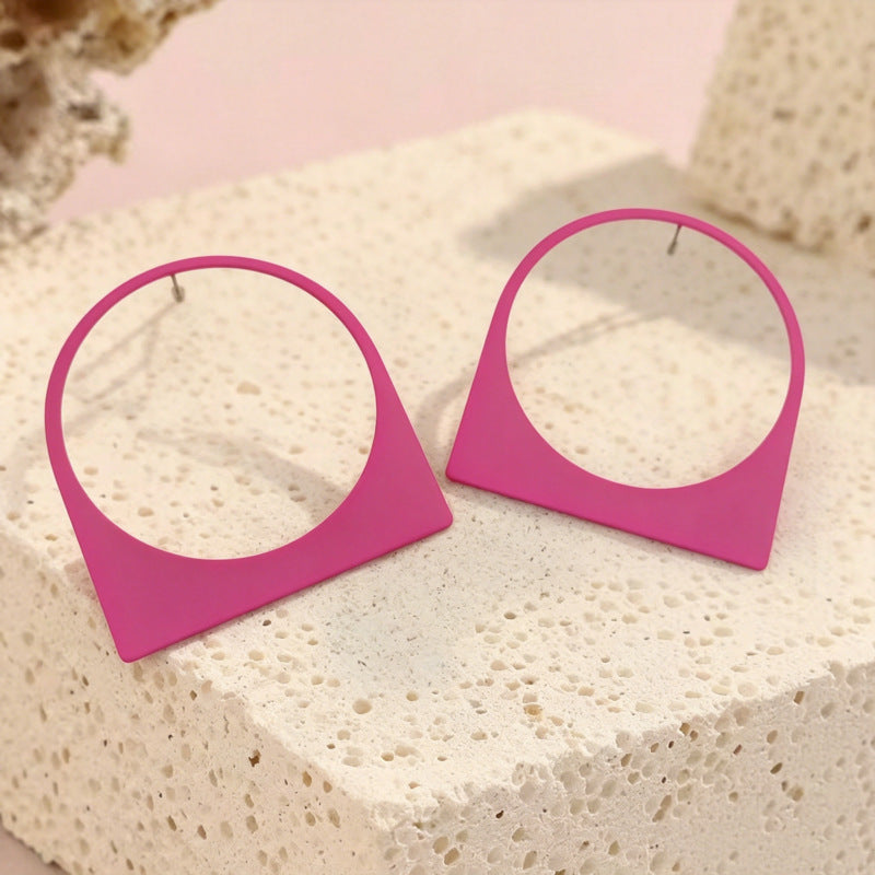 Multi Color Geometric Circle Square Gold Hoop Earrings For Women Bulk