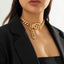 18K Gold Plated Anti Tarnish Curb Neck Belt Choker Necklace Women Bulk