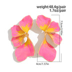 Floral Flower Leaf 18K Gold White Pink Yellow Dangler Earring Bulk