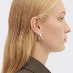 Triangle 18K Gold Silver Anti Tarnish Hoop Earring For Women Bulk