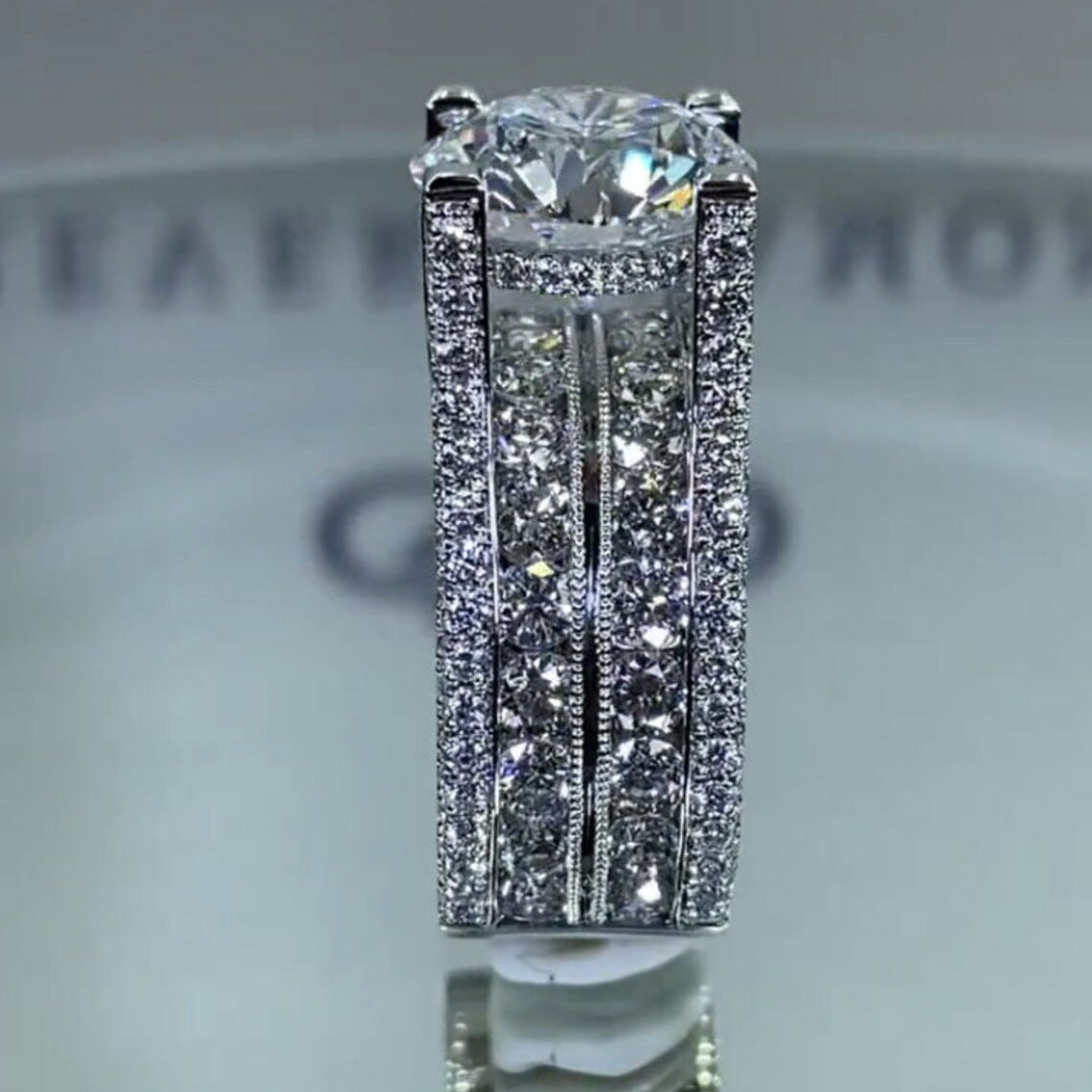 Round Diamond Solitaire Cubic Zirconia Silver Anti Tarnish Ring Bulk