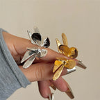 Big Flying Butterfly 18K Gold Silver Adjustable Ring For Women Bulk
