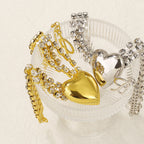 Heart 18K Gold Silver Cubic Zirconia Adjustable Choker Necklace Bulk