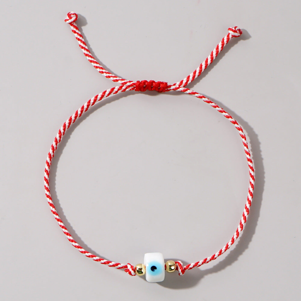 Multi Color Evil Eye Sqaure  Beads Bracelet Wrist Wear For Women Bulk