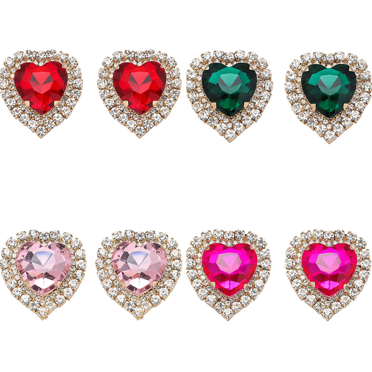 Heart Love Rhinestone Crystal Stud Earring For Women Bulk