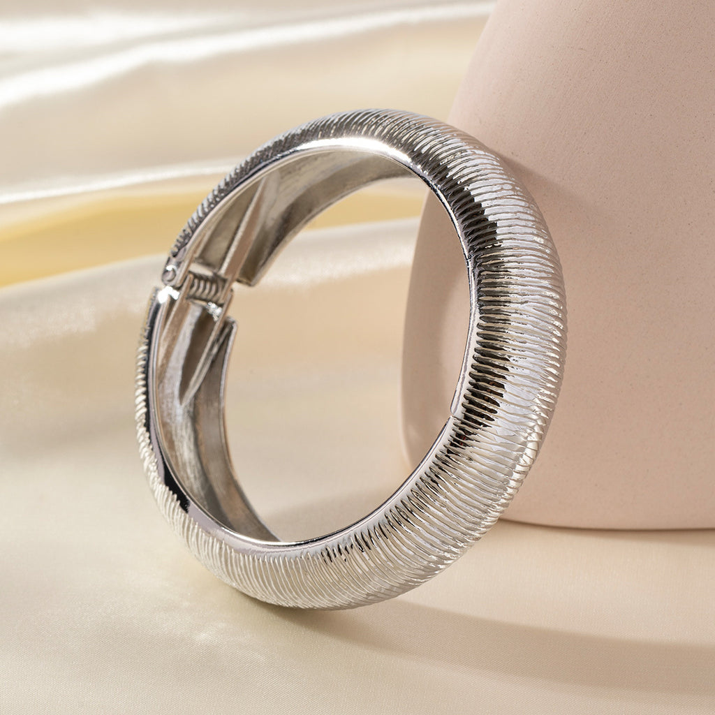 Wrinkled 18K Gold Silver Anti Tarnish Openable Kada Bracelet Bulk