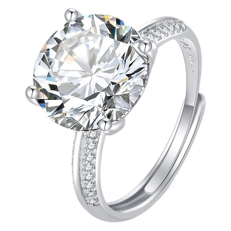 Solitaire Silver Cubic Zirconia Anti Tarnish Free Size Ring Women Bulk
