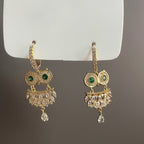 Owl Evil Eye CZ 18K Gold Anti Tarnish Hoop Drop Earring Bulk