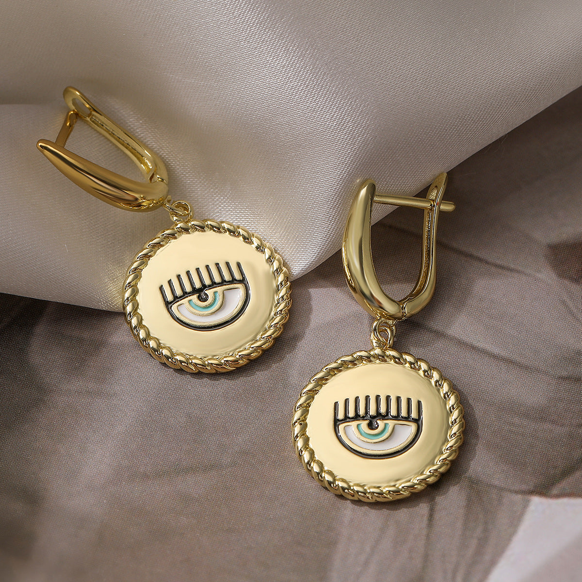 Multi Color Evil Eye Gold Plated Copper Necklace Combo Set For Women Bulk