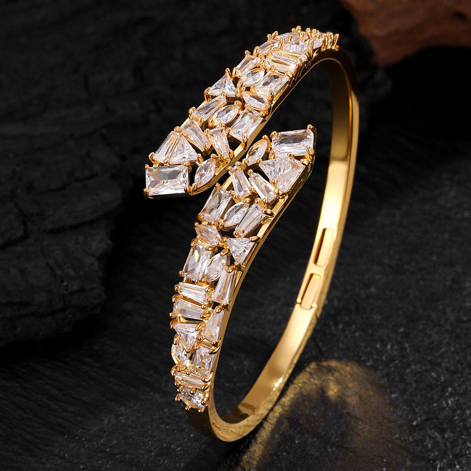 Designer Baguette & Marquise Gold Silver CZ Copper Cuff & Kada Bulk