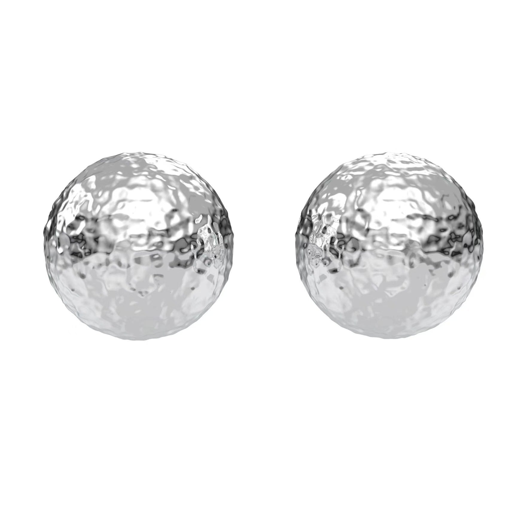 Bold Round Hammered 18K Gold Silver Anti Tarnish Stud Earring Bulk