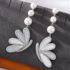 Butterfly 18K Gold Brown Pearl Cubic Zirconia Dangler Earring Bulk