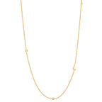 Initial Alphabets Letters 18K Gold Cubic Zirconia Stainless Steel Anti Tarnish Necklace For Women