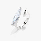 Oval Solitaire Dual Cubic Zirconia Silver Adjustable Ring Women Bulk