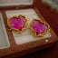 Pink Heart Gold Plated Beads Alloy Stud Earrings For Women Wholesale