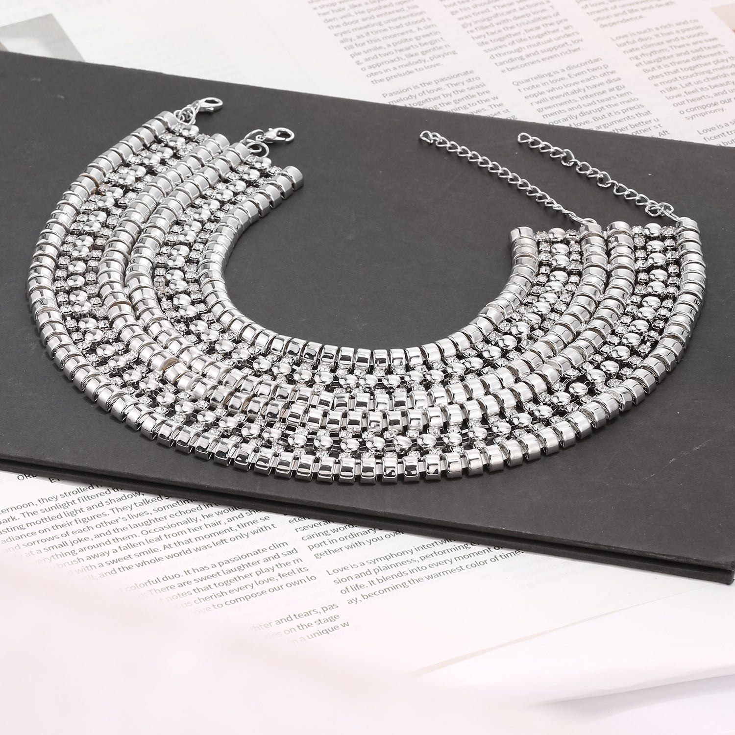 Luxury Multi Layer Gold Silver Plated Crystal Necklace For Women Bulk Secondary image