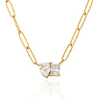 Joint Rectangle Drop Solitaire 18K Gold Plated Stainless Steel Anti Tarnish Necklace Chain For Women