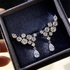 Round Drop Solitaire CZ Silver Anti Tarnish Stud Drop Earring Bulk