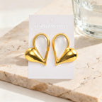 Luxury Heart Rose Quartz Gold Anti Tarnish Copper Stud Earrings Bulk