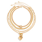 Heart 18K Gold Silver Anti Tarnish Layer Link Chain Necklace Bulk