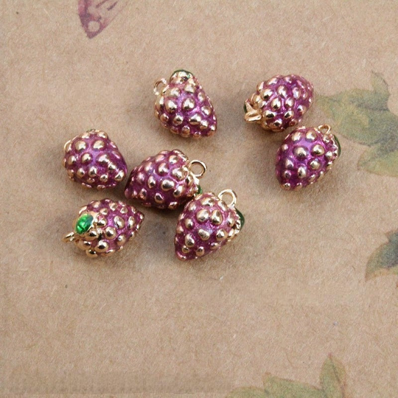 Designer Multi Color Fruit Charm Enamel Gold CZ Copper Pendant Bulk
