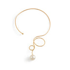 Bow Pearl 18K Gold Hasli Choker Necklace For Women Bulk