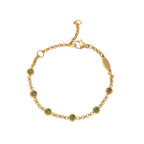 Bulk Multi Twelve Birthstone Gold CZ Stainless Steel Bracelet