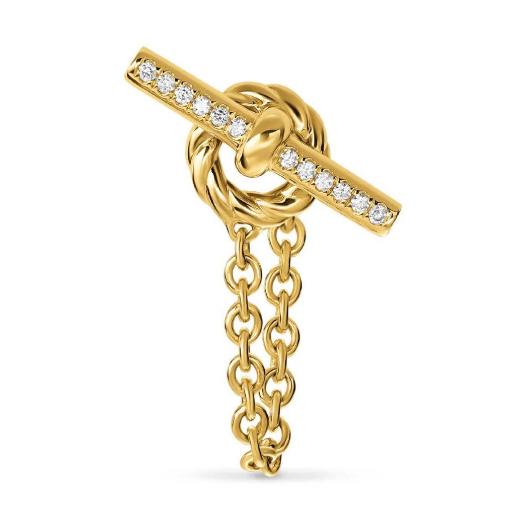 Modern Knot Bar Gold CZ Anti Tarnish Stainless Steel Drop Earrings Bulk