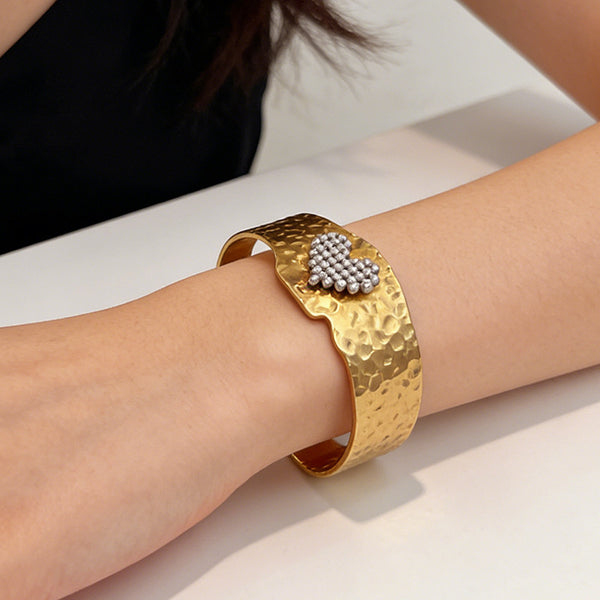 Gold Heart Anti Tarnish Copper Cuff & Kada For Women Bulk Secondary image