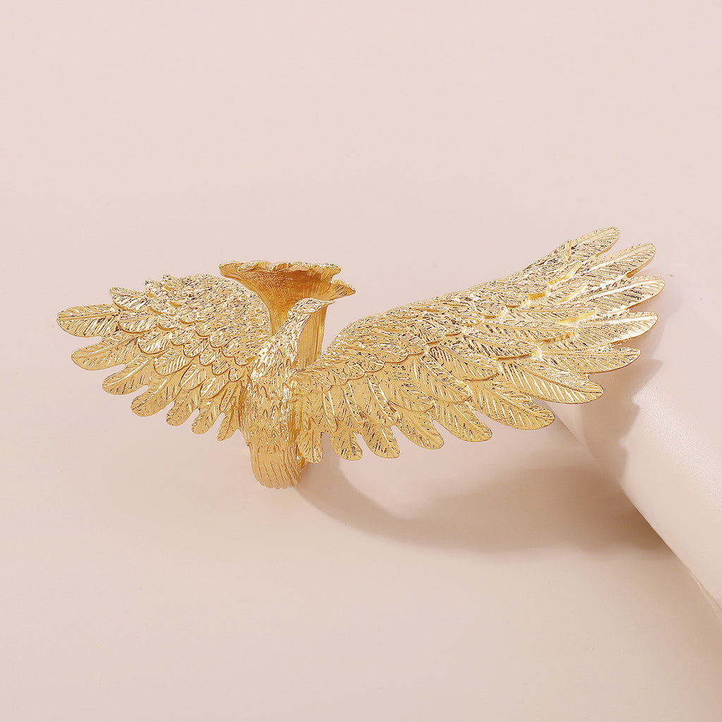 Eagle Long Feather 18K Gold Anti Tarnish Cuff Kada Bracelet Bulk