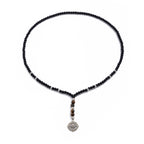 Black Brown Beads Anchor Wheel Silver Long Necklace Chain Men Bulk