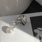 Luxury Silver Sculptural Pearl Copper Right Single Ear Cuff Earrings Bulk