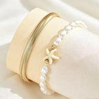 White Gold Starfish Pearl Anklets For Women Bulk