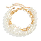 Ball 18K Gold Silver Pearl Anti Tarnish Dual Layer Necklace Women Bulk