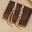 Luxury Double Line Tassel Gold CZ Stainless Steel Drop Earrings Bulk