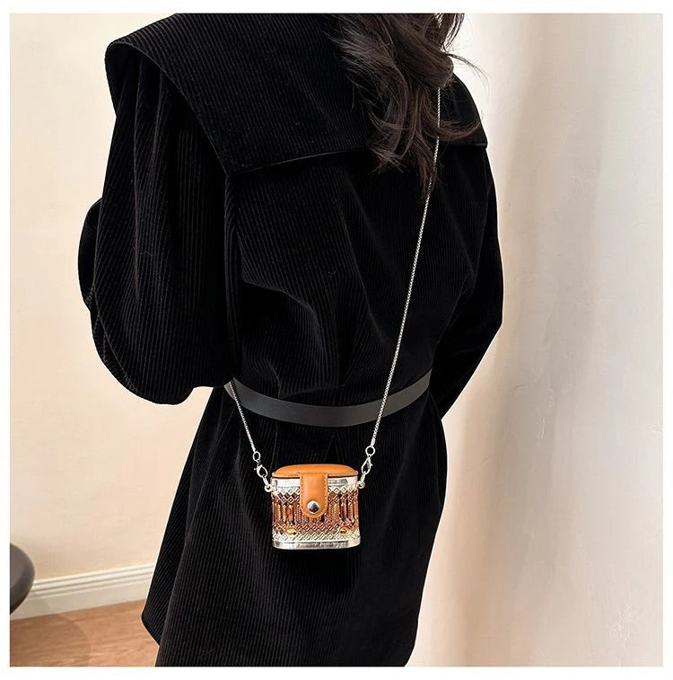 Rectangle Brown Green Shoulder Cross body Small Chain Box Bag Bulk