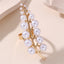 Leaf Pearl 18K Gold White Anti Tarnish Adjustable Ring For Women Bulk