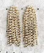 18K Gold Silver Rhinestone Dangler Chandelier Tassel Earring Bulk
