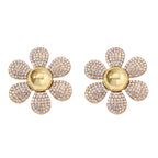 Rainbow Pearl Multi Rhinestone 18K Gold Stud Anti Tarnish Earring Bulk